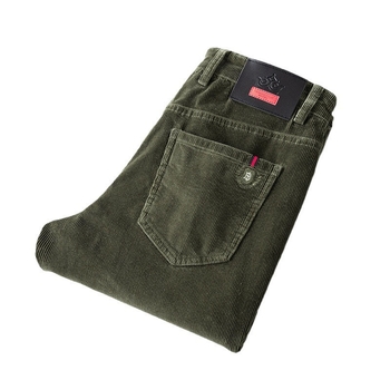 Muške hlače od corduroya, srednji struk, zatvarač, debela pamukova smjesa, mikro-elastičnost, tapered, casual