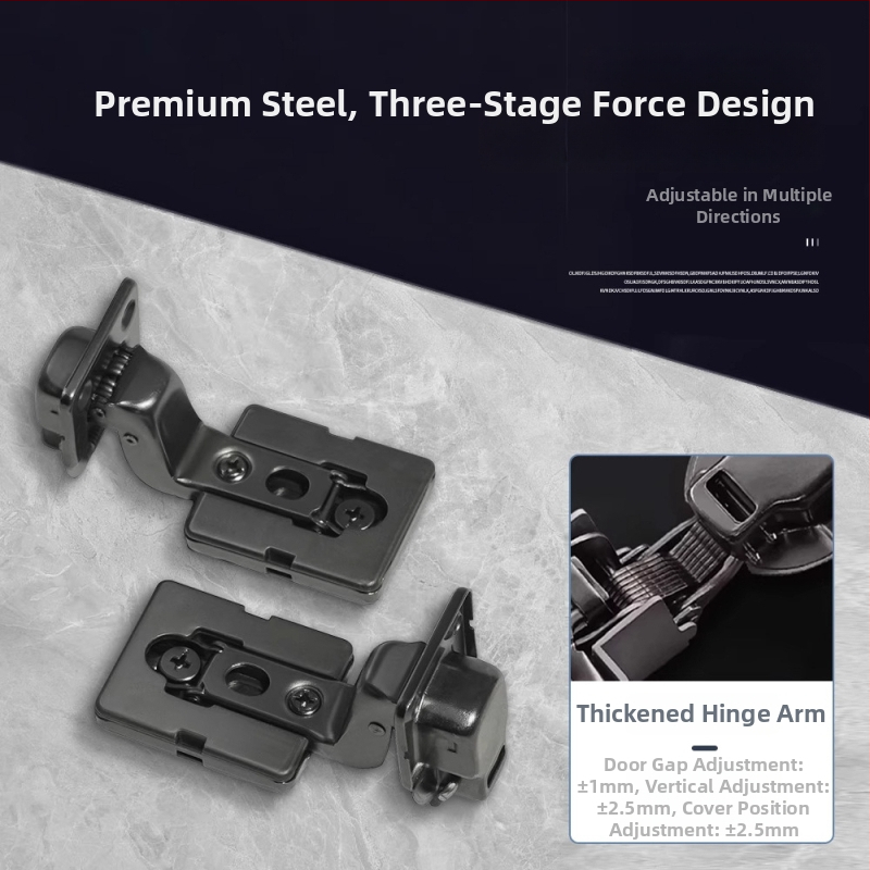 Ultra tenké pánty na skrinky s krátkou pažou, hydraulické tlmenie, zabudovaný a nastaviteľný pre dvierka skriniek, šatní a knižníc; Materiál: studená valcovaná oceľ; Povrch: galvanické pokovovanie