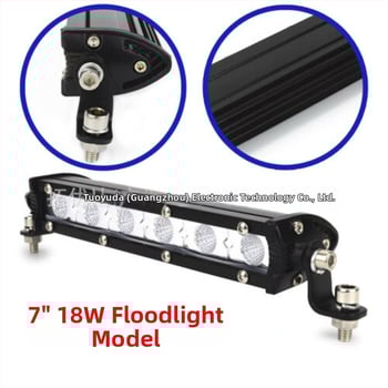 Autó LED-szalag világítás – alumíniumötvözet ház, bemenet 9–60V, teljesítmény 18–72W, fényáram 1100–3500 lm, élettartam 20000 h, egysoros munkafény