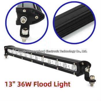 Autó LED-szalag világítás – alumíniumötvözet ház, bemenet 9–60V, teljesítmény 18–72W, fényáram 1100–3500 lm, élettartam 20000 h, egysoros munkafény