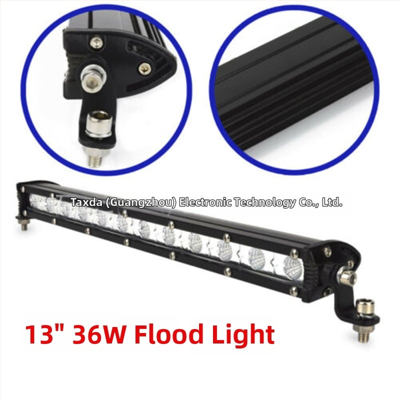 Autó LED-szalag világítás – alumíniumötvözet ház, bemenet 9–60V, teljesítmény 18–72W, fényáram 1100–3500 lm, élettartam 20000 h, egysoros munkafény