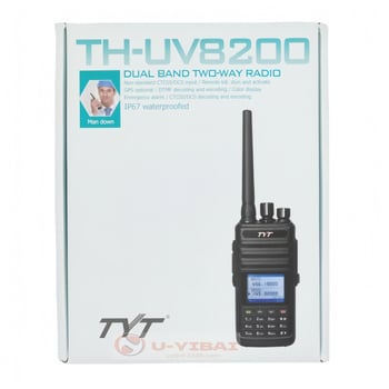TYT TH-UV8200 Visokoučinkovita ručna radiostanica, IP67 vodootporna, 10W, frekvencije 136-174/400-520 MHz, 256 kanala, domet 5–10 km