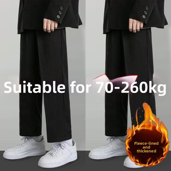 Férfi egyenes szárú corduroy nadrág lenanyagból, téli 2025, üzleti formális stílus