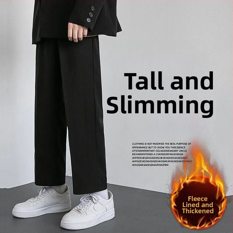 Férfi egyenes szárú corduroy nadrág lenanyagból, téli 2025, üzleti formális stílus