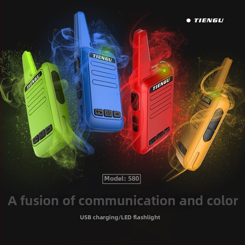 TIENGU 580 prenosné rádio, 400-470 MHz, 5W, 16 kanálov, rozsah 1,5-3 km, lítiová batéria