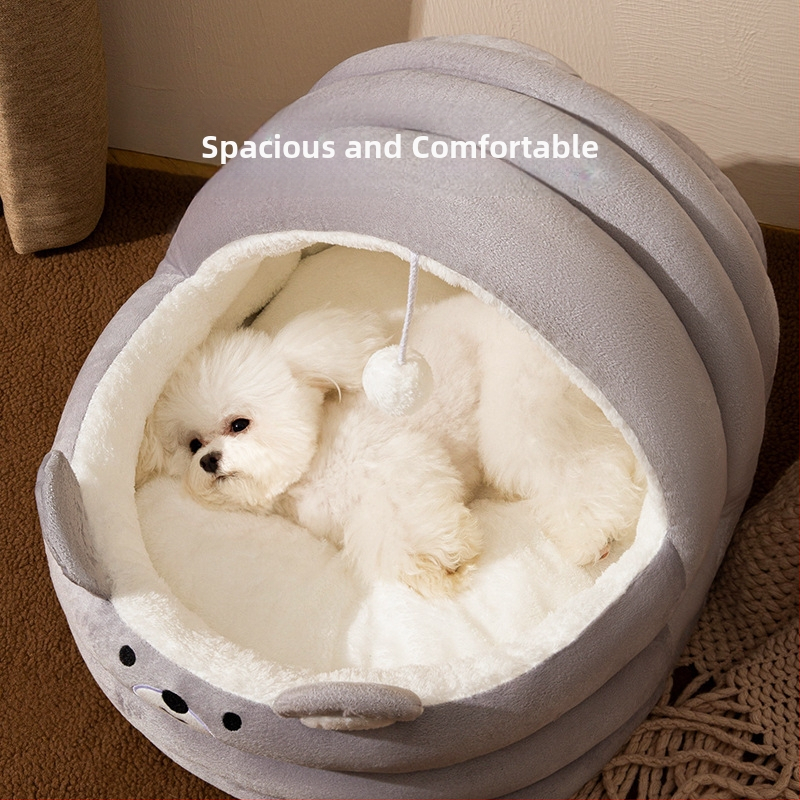 All-season háziállat fekhely, félig zárt, levehető és mosható, poliészterből készült kutyaágy belső használatra