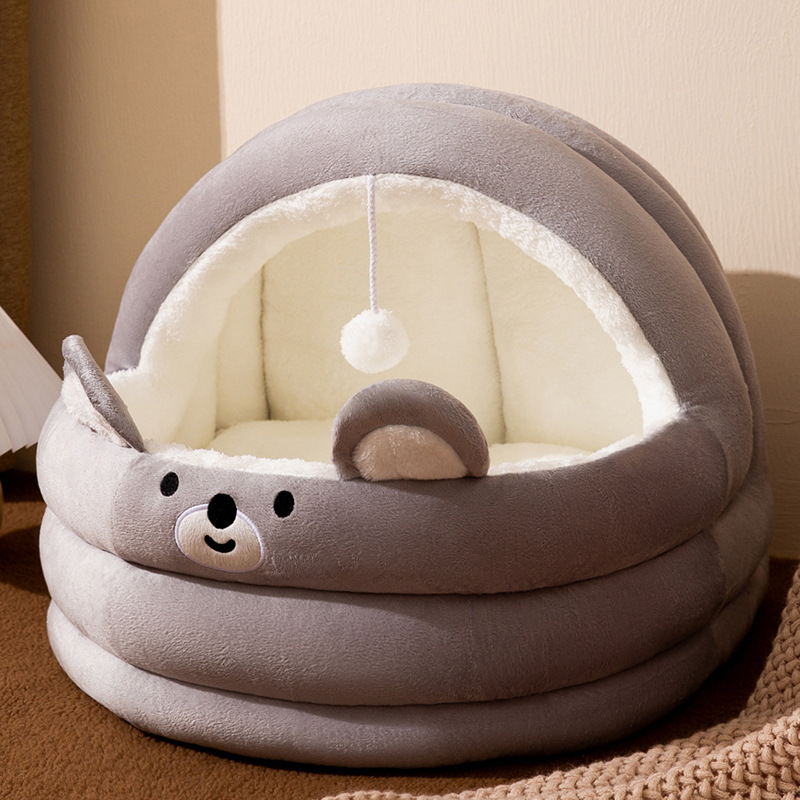 All-season háziállat fekhely, félig zárt, levehető és mosható, poliészterből készült kutyaágy belső használatra