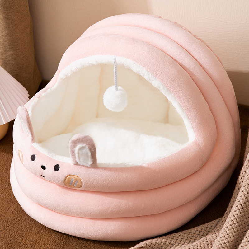 All-season háziállat fekhely, félig zárt, levehető és mosható, poliészterből készült kutyaágy belső használatra