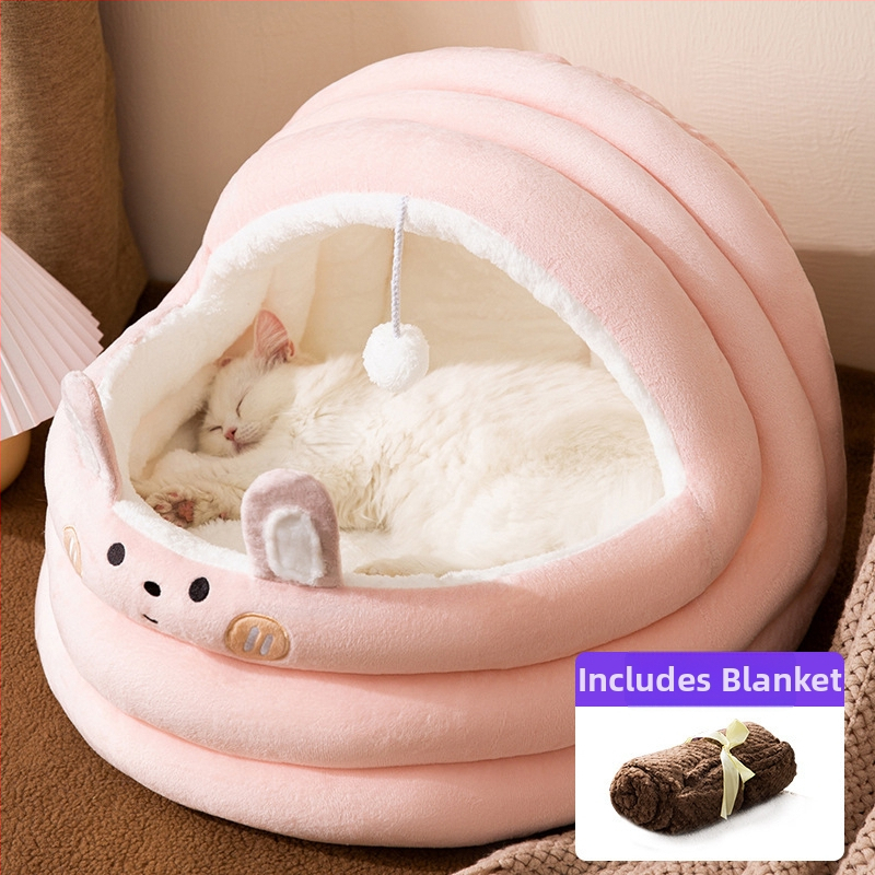 All-season háziállat fekhely, félig zárt, levehető és mosható, poliészterből készült kutyaágy belső használatra