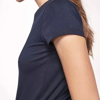 Ženski pamukasti T-shirt, uskog kroja, kratkih rukava, okrugli izrez, 90–95% pamuka