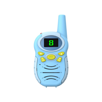 Dječji walkie-talkie, 3 kanala, domet do 1,5 km, RF izlazna snaga <0,5 W, baterija 600 mAh, zaslon s robotskim prikazom