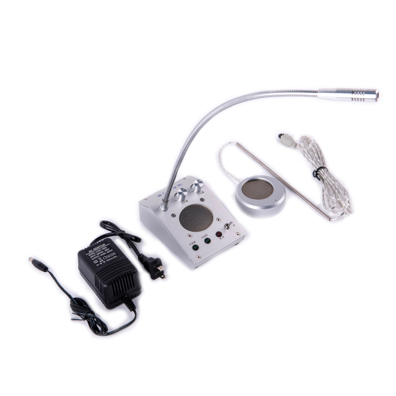 Okienkový interkom pre banky a nemocnice s reproduktorom – dosah až 1,5 km, lítiová batéria, proti rušeniu