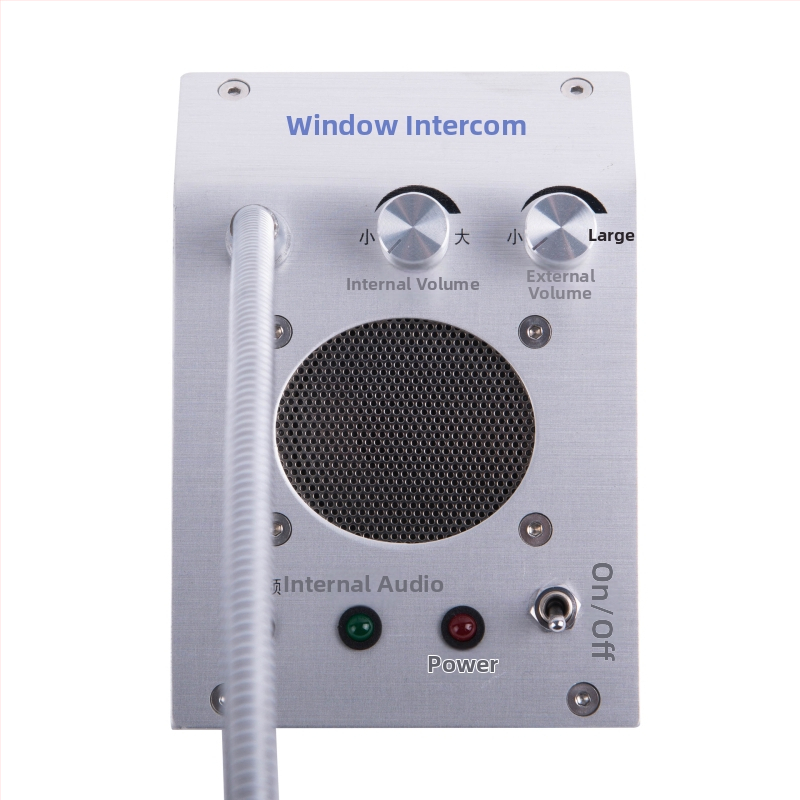 Okienkový interkom pre banky a nemocnice s reproduktorom – dosah až 1,5 km, lítiová batéria, proti rušeniu