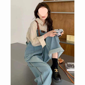 Női farmer overall, Petite laza szabás, magas derék, mikroelasztikus, pamut-poliészter keverék (95%+ poliészter)