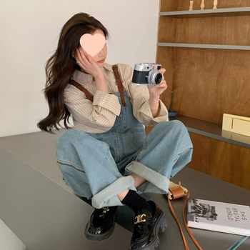 Női farmer overall, Petite laza szabás, magas derék, mikroelasztikus, pamut-poliészter keverék (95%+ poliészter)