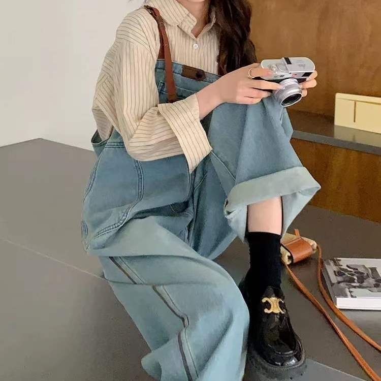 Női farmer overall, Petite laza szabás, magas derék, mikroelasztikus, pamut-poliészter keverék (95%+ poliészter)