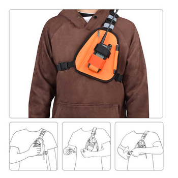 Háromszög alakú walkie-talkie táska keresztpánttal, univerzálisan kompatibilis, vízálló, 3–5 km hatótávolság