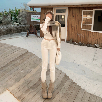 Yichun дънки с тесен силует, дължина 9/10, ниска талия, Зима 2025