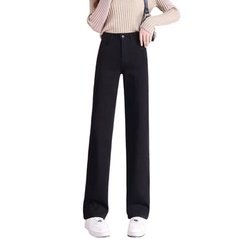 Дънки с права кройка, модалова тъкан, микроеластични, талия средна височина, дебела материя