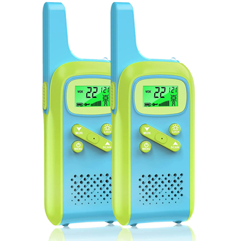 Dječji walkie-talkie T11, domet 3–5 km, RF izlazna snaga 0,5 W, 8/22 kanala, NiCd baterija 600 mAh, radno napajanje 4,5 V