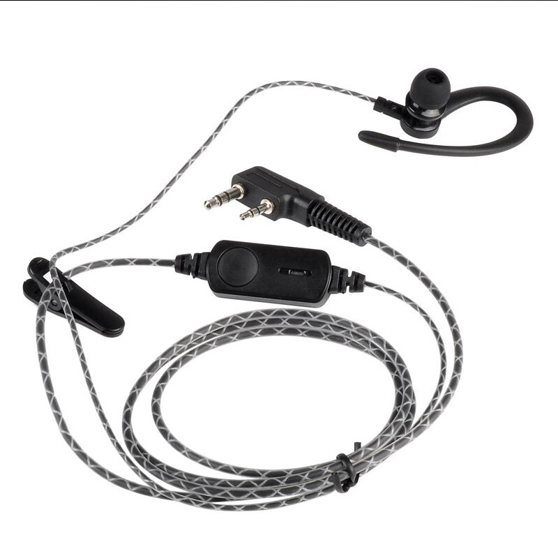 FeiXunteng audio slušalica s PTT, ušni kuka za uho, in-ear dizajn, protiv smetnji, bez baterije, za radijske uređaje s K‑tip konektorom, domet 1,5–3 km