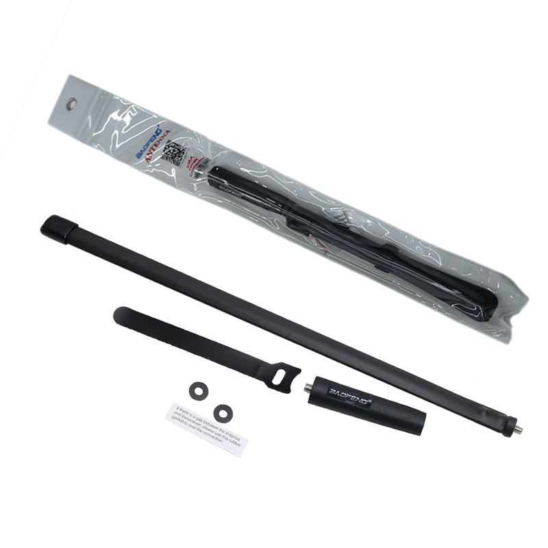 Baofeng skladacia anténa pre ručné rádio — frekvenčný rozsah 136–174/400–520 MHz, dosah 1,5–3 km, bez batérií, proti rušeniu