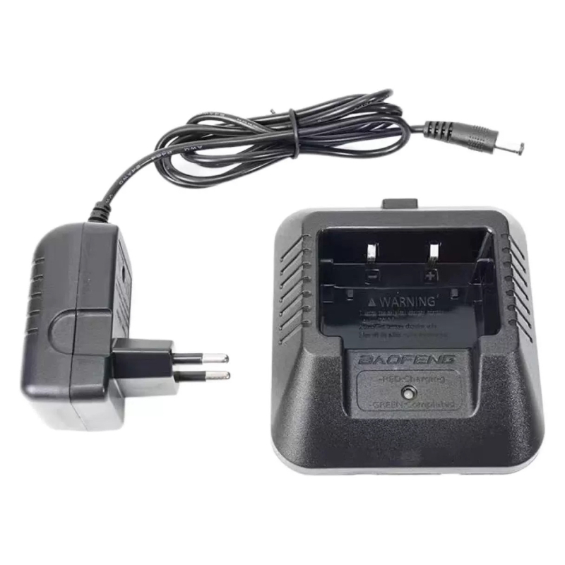 UV-5R punjač na stalku s EU utikačem, model CH-5R, 8.4V 500mA, kompatibilan s 5RA/5RB/5RE/DM5R