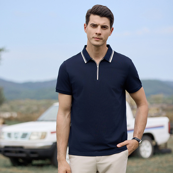 Polo majica od mercerisiranog perlno pamuka, antibakterijska, s zatvaračem, prozračan piké pamuk