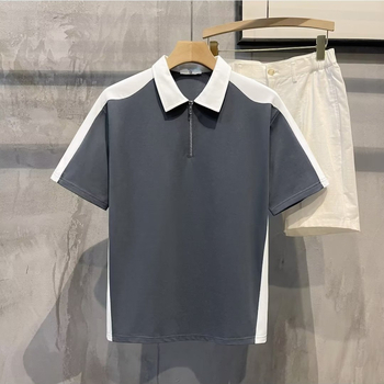 Polo majica s color-block uzorkom, opušteni kroj, kratki rukavi, mješavina poliestera, detalji šivanja