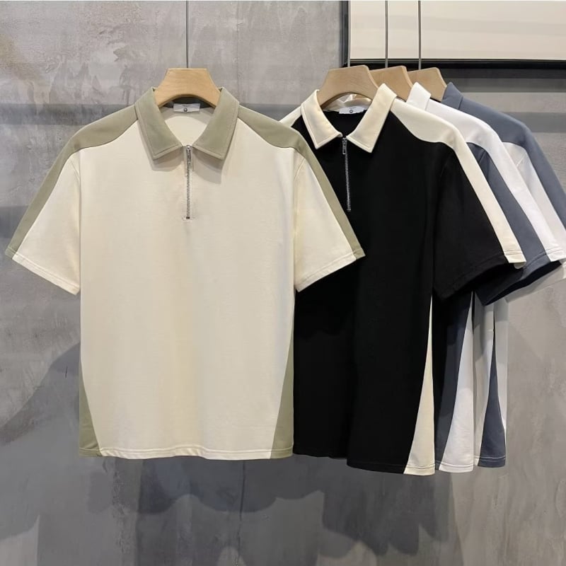 Polo majica s color-block uzorkom, opušteni kroj, kratki rukavi, mješavina poliestera, detalji šivanja