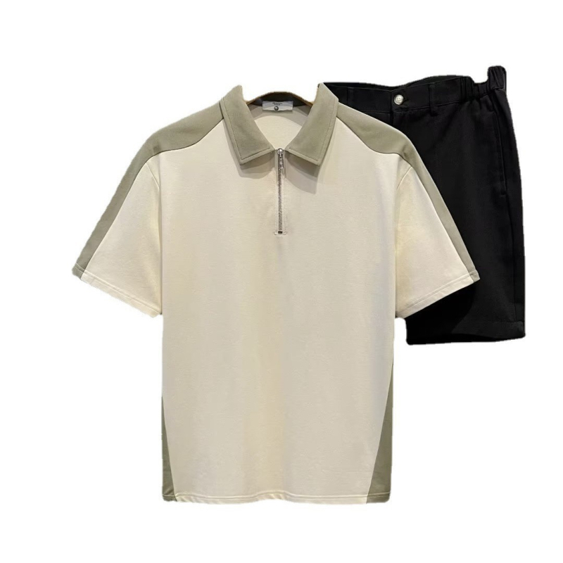Polo majica s color-block uzorkom, opušteni kroj, kratki rukavi, mješavina poliestera, detalji šivanja