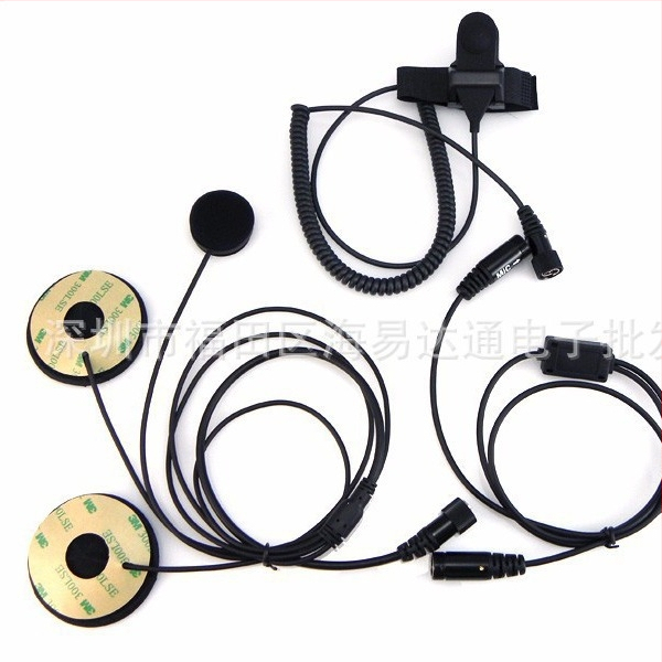 Walkie-Talkie helmový headset s 2-pinovým PTT pre Kenwood, Baofeng a Puxing motocykelové rádiá – bez batérie, dosah do 1,5 km