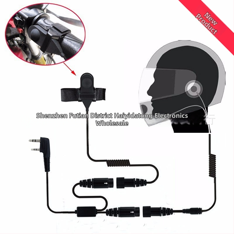 Walkie-Talkie helmový headset s 2-pinovým PTT pre Kenwood, Baofeng a Puxing motocykelové rádiá – bez batérie, dosah do 1,5 km