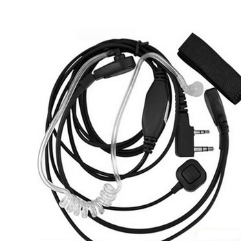 Radio slušalica UV-5R/K5/K6 s kontrolom grla i taktičkim PTT, otporna na prašinu, kabel 150 cm, domet 1,5–3 km