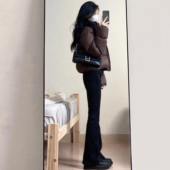 Ženske traperice od denima, visoki struk, podstavljene flisom, bootcut kroj, elastičan materijal