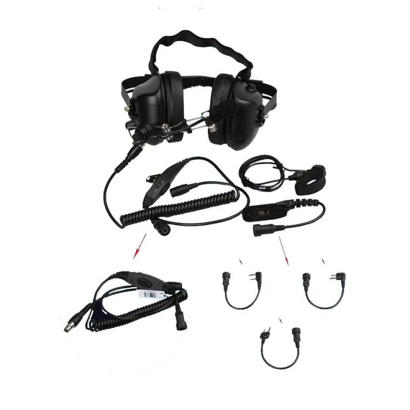 Walkie-Talkie avionske slušalice HK-03 – smanjenje buke, anti-interferencija, domet 3–5 km, kompatibilno s Baofeng, Quansheng, Senheax, Hytera, Teetong