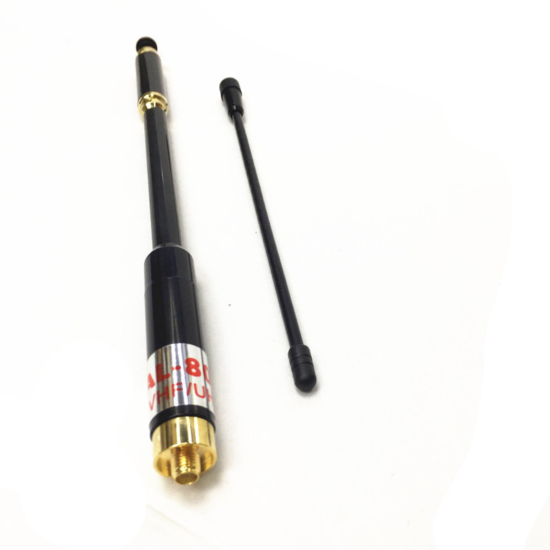 Antena AL800 za walkie-talkie, UV dvostrukog segmenta visokog ziska, 50 Ω impedancija, raspon frekvencija 1,5–3 km, teoretska udaljenost 3–5 km