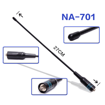 Antena Nagoya NA-701 UV cu două segmente, pentru radiouri, 136-174/400-480 MHz, rază 5-10 km, compatibil BF-888S