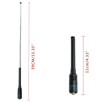 Baofeng antena za ručni radio NA773 teleskopka dvodijelna visokog zasiha SMA ženski, 136–174/400–520 MHz, domet 10–50 km