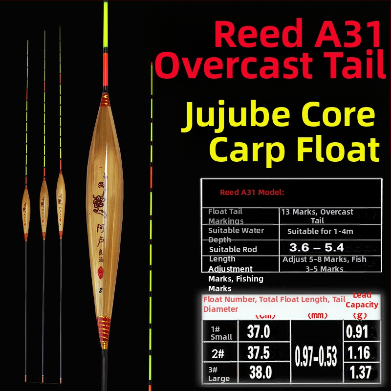 Plută verticală din trestie pentru crap, sensibilitate înaltă, corp gros, Alu liangbo