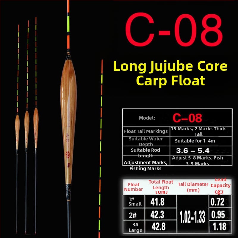 Plută verticală din trestie pentru crap, sensibilitate înaltă, corp gros, Alu liangbo