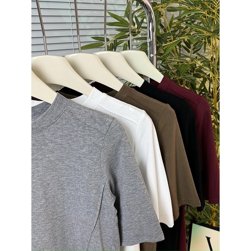 Ženski viskozni T-shirt, slim-fit, s okruglim izrezom i 3/4 rukavima