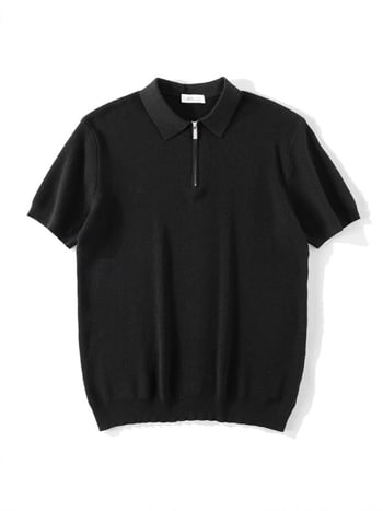 Polo japán retro stílusú póló, 3/4-es ujj, 100% poliészter anyag, egyszínű dizájn