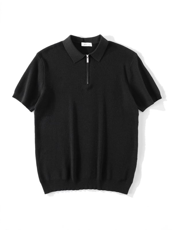 Polo japán retro stílusú póló, 3/4-es ujj, 100% poliészter anyag, egyszínű dizájn