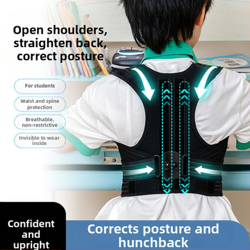 Коректор за гръб за деца и тийнейджъри, дишаща поддръжка за гръб, горна част на тялото и рамене — Модел YF-JZ060, Бранд PDS