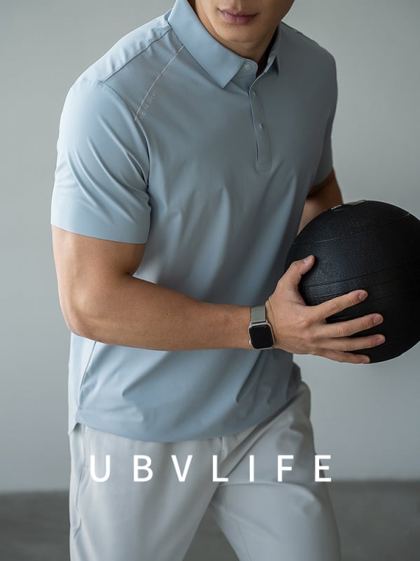 Férfi polo felső, 7A antibakteriális, gyors száradás, Traceless hűtés, Nylon/Spandex, rövid ujjú