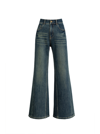 Ženske farmerice s flared krojem, visokim strukom, denim 50-70% pamuka i <30% poliester, enzimsko preradba i izbjeljavanje