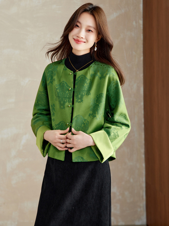 Дамско яке за ежедневен стил: полиестер със спандекс, дълги ръкави с паднало рамо, кръгла яка, копчета в един ред, стандартна дължина