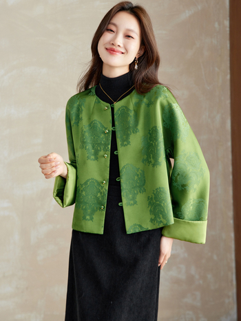 Дамско яке за ежедневен стил: полиестер със спандекс, дълги ръкави с паднало рамо, кръгла яка, копчета в един ред, стандартна дължина