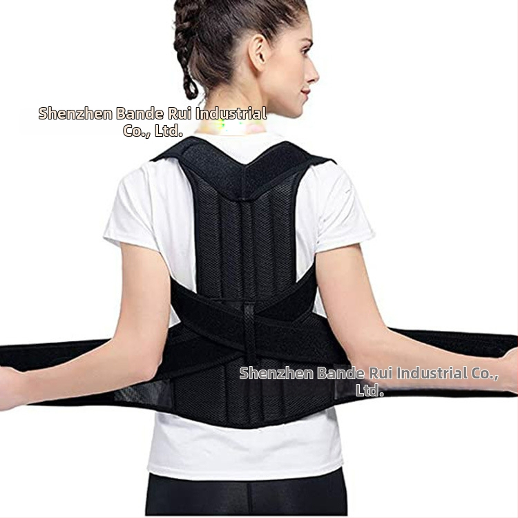 Postroj na korekciu držania tela s oporou chrbta a vyrovnaním hrudníka; podpora pri sedení; materiály: sendvičová sieťovina, samet, nerezová platňa, suchý zips; Model 11